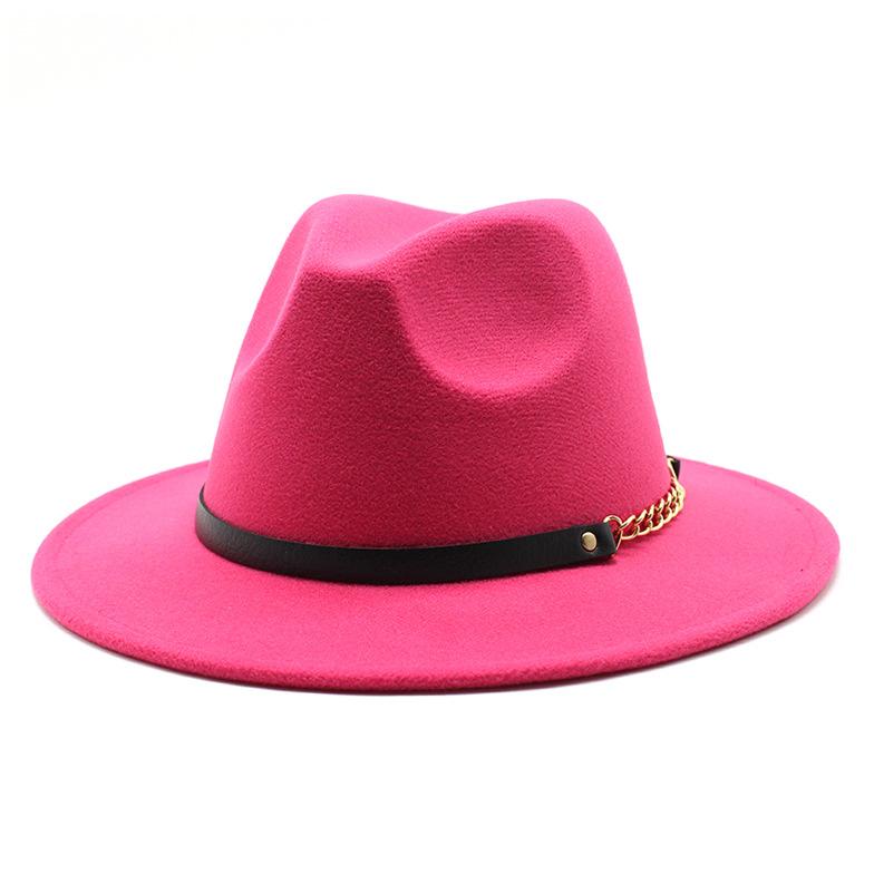 British Style Men And Women Jazz Woolen Hat Big Eave Hat Classic Woolen Hat