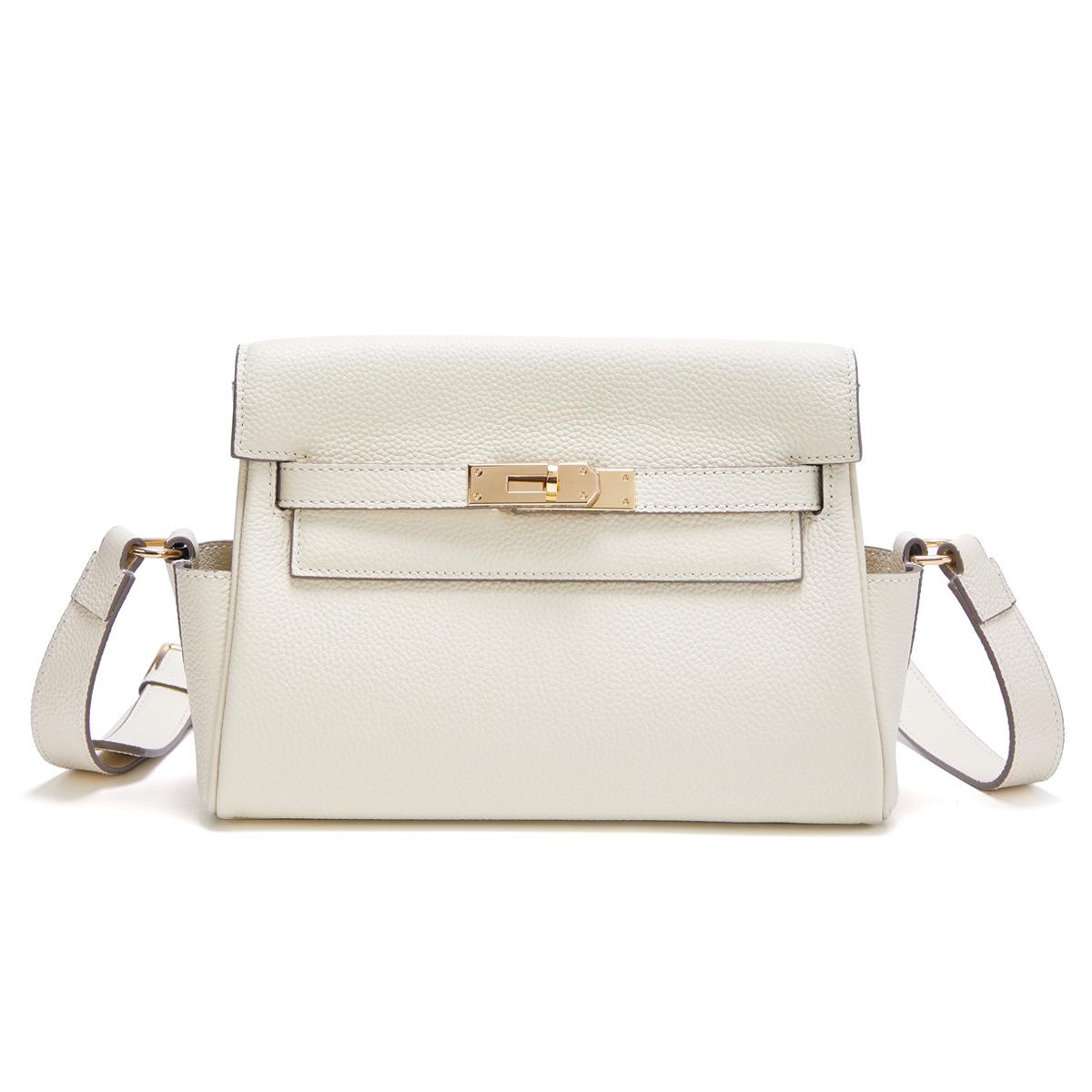 Purple Rose 2025 Nieuwe Togo Toplaag Koeienhuid Tas Stijlvol En Sfeervol Echt Leer Postman Tas Grote Capaciteit Enkele Schouder Diagonaal Crossbody Tas 25x10x20cm
