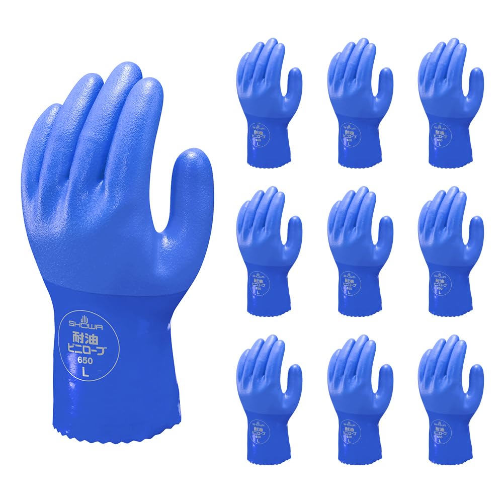 

Showa Gloves Case of 60 Simple Medium 10 Pairs per 6 Bags - Pairs, Oil-Resistant Gloves, Packaging, Oil-Resistant Vinyrobe, Size, Pack, синий
