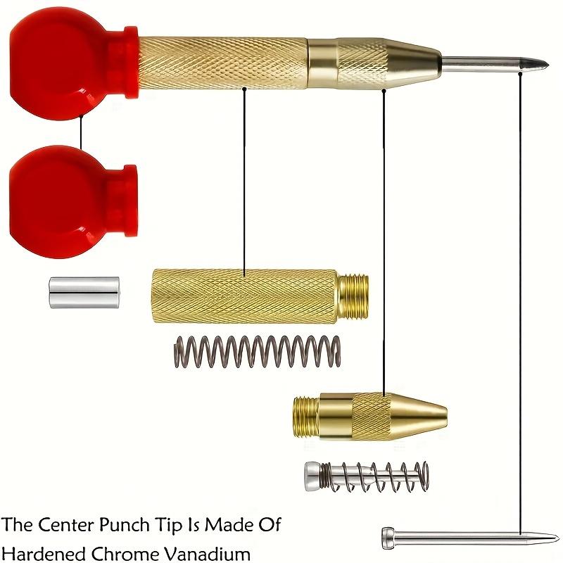 1PC Chrome Vanadium Alloy Steel, Ergonomic Red Handle, Precision Centering for Metalworking & DIY Projects