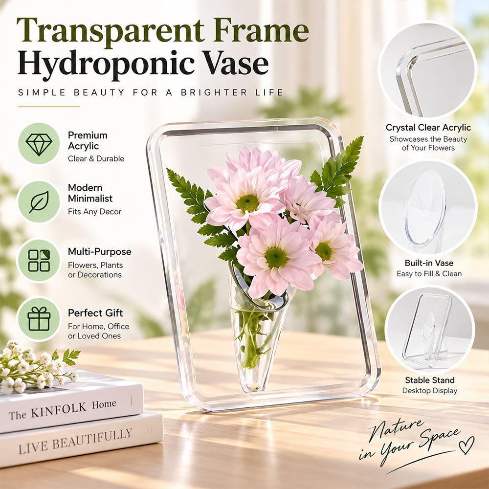 Creative Frame Vase Photo Frame Shape Vase Art Desktop Ornament Table Decoration