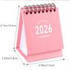 2026 Mini Desk Calendar Creative Coil Calendar Planner Desktop Ornament Decoration Office Stationery
