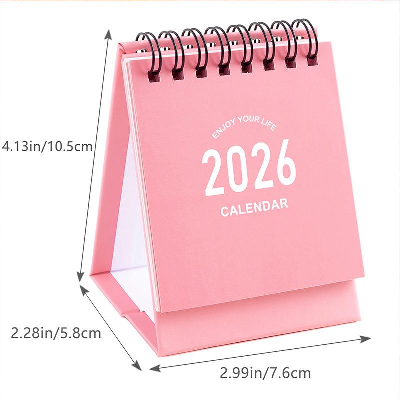 2026 Mini Desk Calendar Creative Coil Calendar Planner Desktop Ornament Decoration Office Stationery