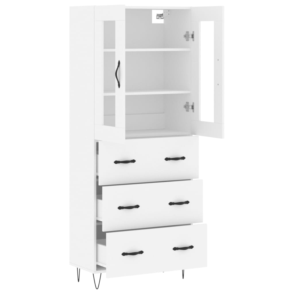 Highboard White 69.5 x 34 x 180 cm Particleboard