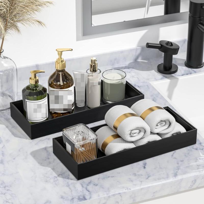 Ein rechteckiges Silikon-Aromatherapie-Tablett für das Badezimmer, nicht poröse Waschtischplatte, Marmor-Waschbecken-Tischplatten-Aufbewahrung