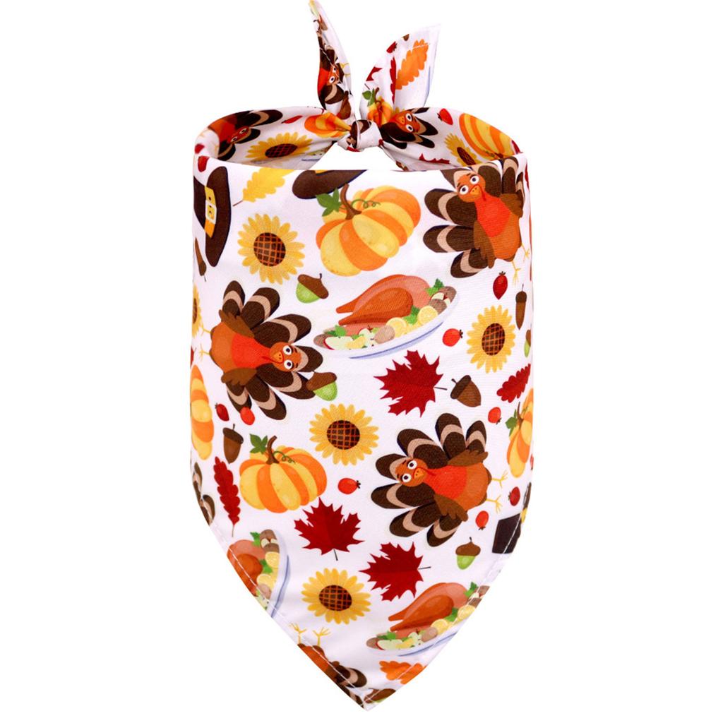 Dog Cat Neckerchief Collar Scarf Saliva Towel Pet Thanksgiving Accessories Dog Bandanas Soft Triangle Bibs