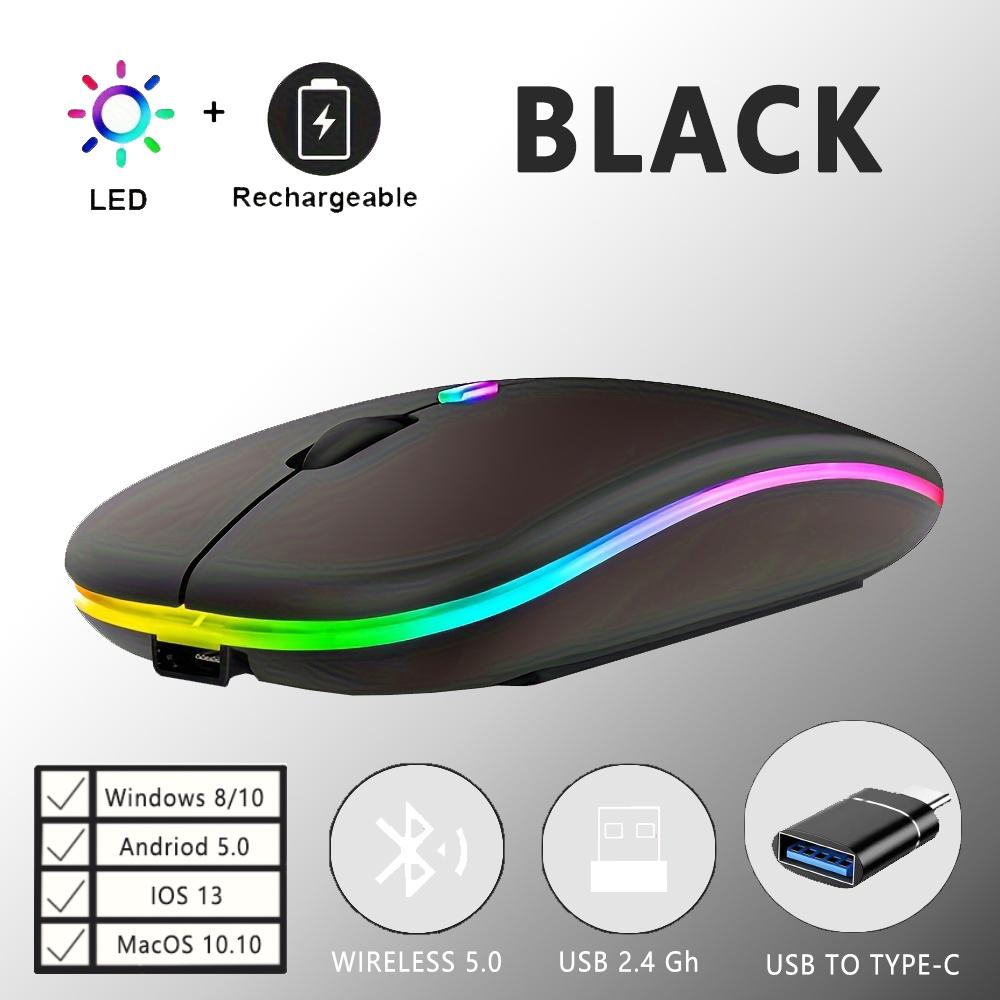 

Wireless Bluetooth Mouse With Type-C to USB Adapter, USB Rechargeable With Bluetooth Gaming Mouse For MAC/Laptop/PC/Windows чорний
