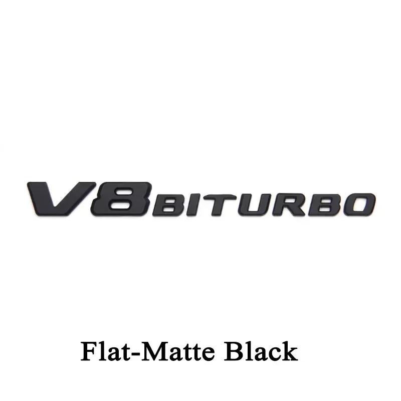 3D ABS Schwarzes Logo V8 BITURBO Emblem Auto Kotflügel Abzeichen Für Mercedes Benz C63 G63 E63 S63 W222 W223 W213 W212 W205 W204 Zubehör