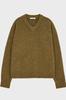 NOIRER Boucle V-Neck Oversized Sweater (Orange Green)