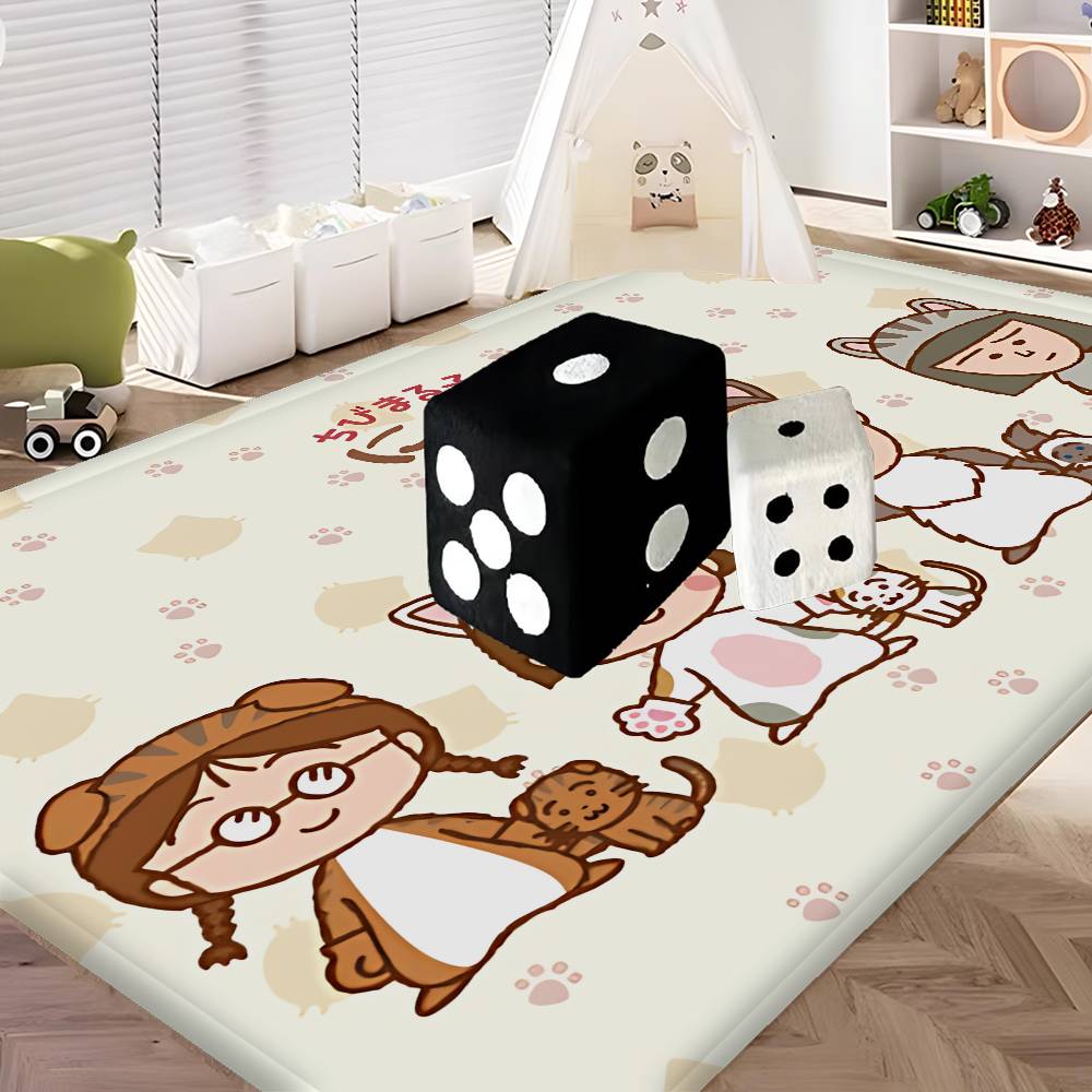 Catoon Chibi Maruko Chan Bathroom Mat Anti-slip Absorb Water Long Strip Cushion Bedroon Mat Welcome Doormat