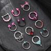 Heart Pearl Nose Rings Pointed Cone Love Lip Pierced Horseshoe Ring Skull Butterfly Nose Septum Piercing Earrings Tragus Jewelry