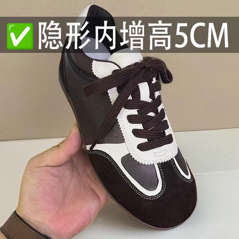 Invisible inner height increase women's shoes 5 new small retro German training shoes casual Forrest Gump shoes jogging board shoes
