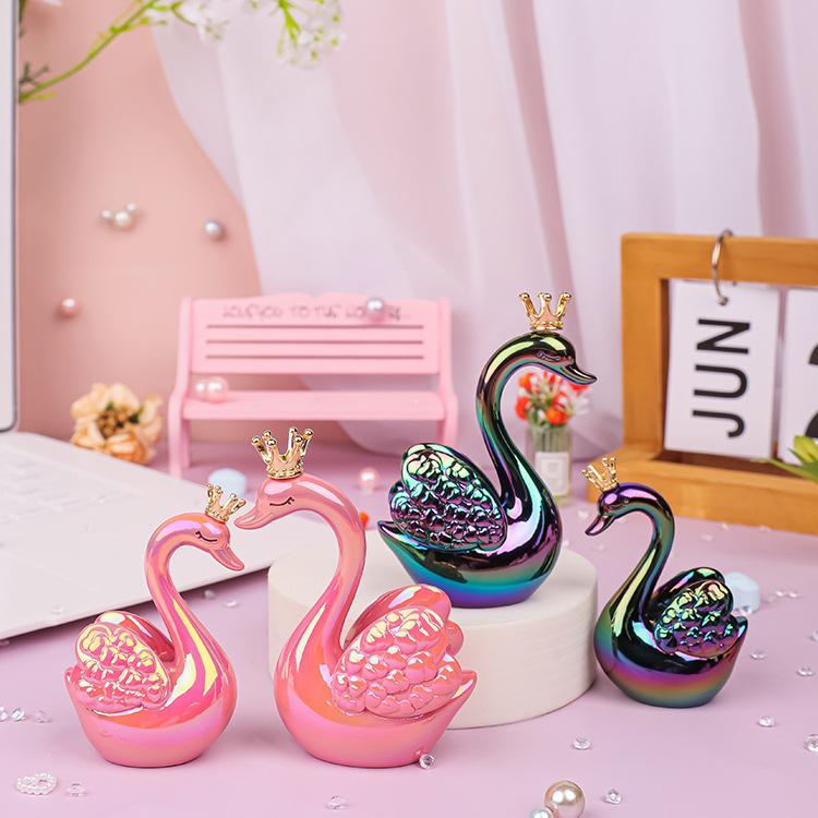 Liebes Schwan Figur: Romantisches Paar Desktop-Ornament und Weihnachtsgeschenk