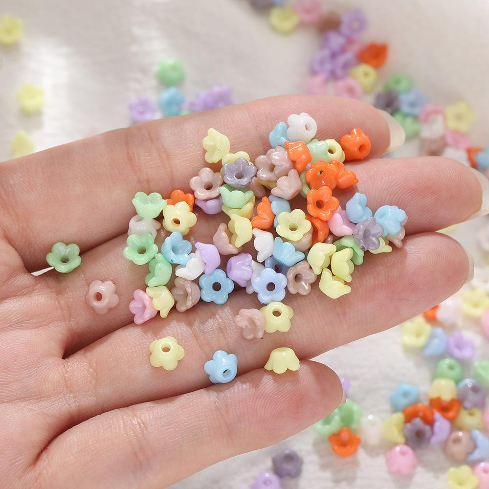 100Pcs 9mm Small Flower Beads Handmade DIY Bracelet Necklace Beaded Jewelry Accessories