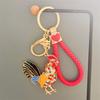 Cute Rhinestone Rooster For Women Enamel Animal Chicken Crystal Cock Jewelry Gift Bag Charm