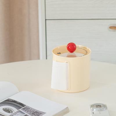 Cream-colored Creative Side Tissue Box, Desktop Tissue Box, Napkin Storage and Organization Box, Storage Box
