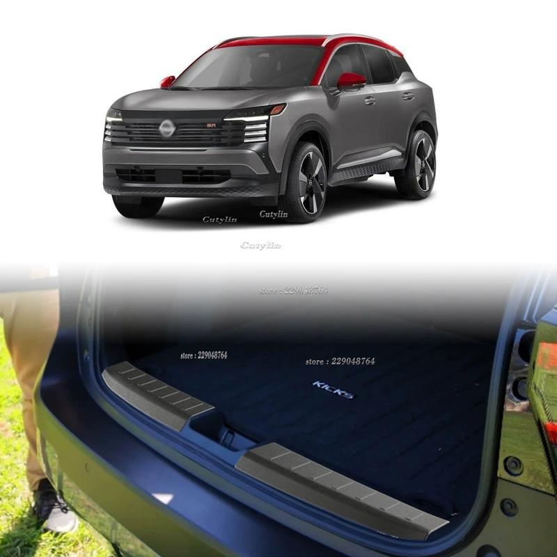 For Nissan Kicks 2025 2026 Stainless Steel Car Rear Inner Door Bumper Tail Prevent Scuff Plate Sill Guard Cover Trim Accessories