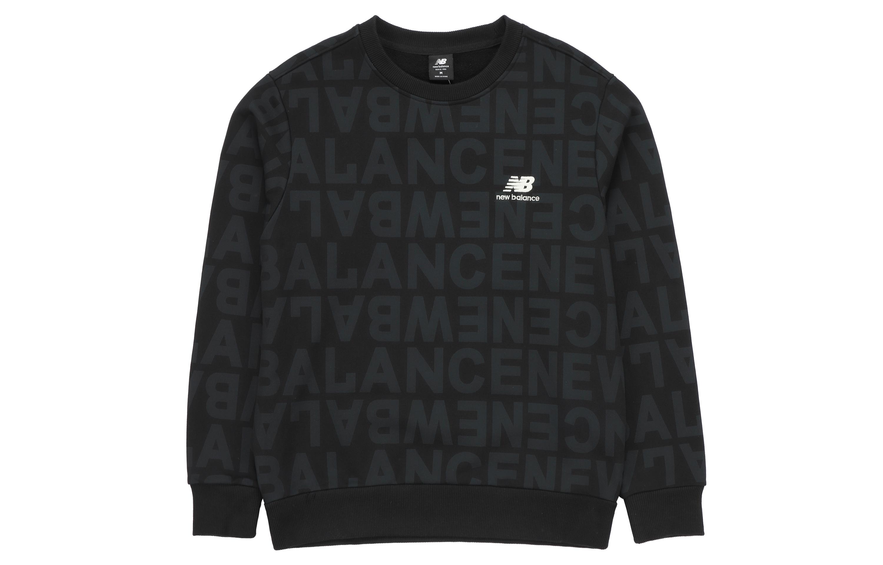 New Balance Sweatshirts Men s Black Crew Neck Moderate Regular AMT14333-BK M