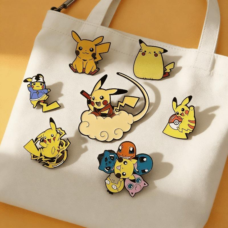 High Quality NEW HOT Pok Mon Pok Mon Brooch Pikachu Metal Badge Anime Cartoon Clothes Pencil Case Backpack Decoration Accessories
