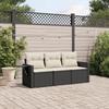 VidaXL Garden Lounge Set with Cushions 3 Pcs, Patio Sofas, Patio Furniture Set, Outdoor Furniture, Black 3219855