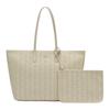 Bolso de Tote de PVC LACOSTE, Bolsa de Compras, Bolso de Hombro Grande para Mujer Color Crudo NF5001ZE-Q56