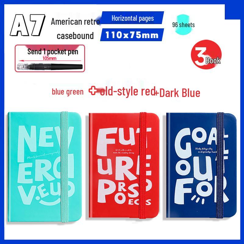 A7 Mini Retro American Pocket-Sized Notebook - Ideal for Students and Birthday Gifts