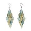 Vintage Colorful Hollow Leaf Drop Dangle Earrings For Women Girls 2023 Fashion Jewelry Lightweight Long Boho Delicate Earrings