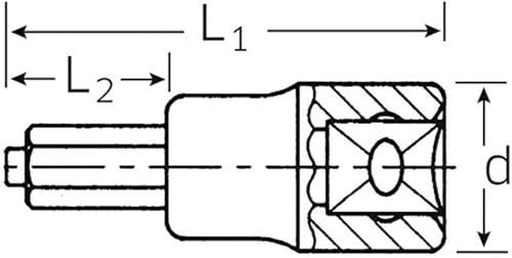 Stahlwille In-Hex Socket 54-IC-8, 12.7mm Drive x 60mm Overall Length, 1 Piece