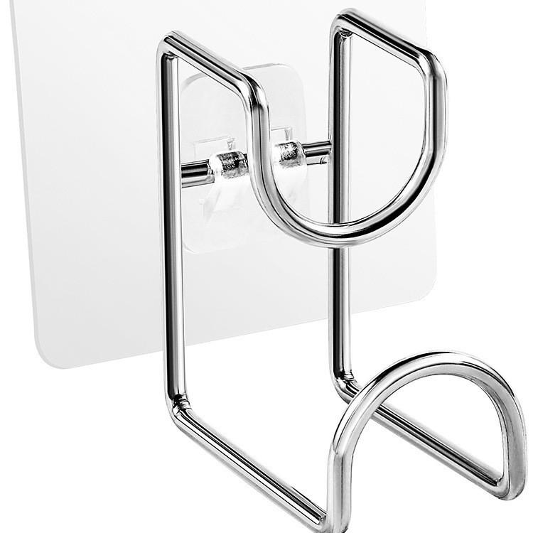 Adhesive Wall-Mounted Basin Rack with Hooks for Bathroom Storage