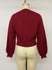 Women's Heart-Button Knit Cardigan: Red Christmas Sweater Coat, 2026 Autumn/Winter European & American Festival Style