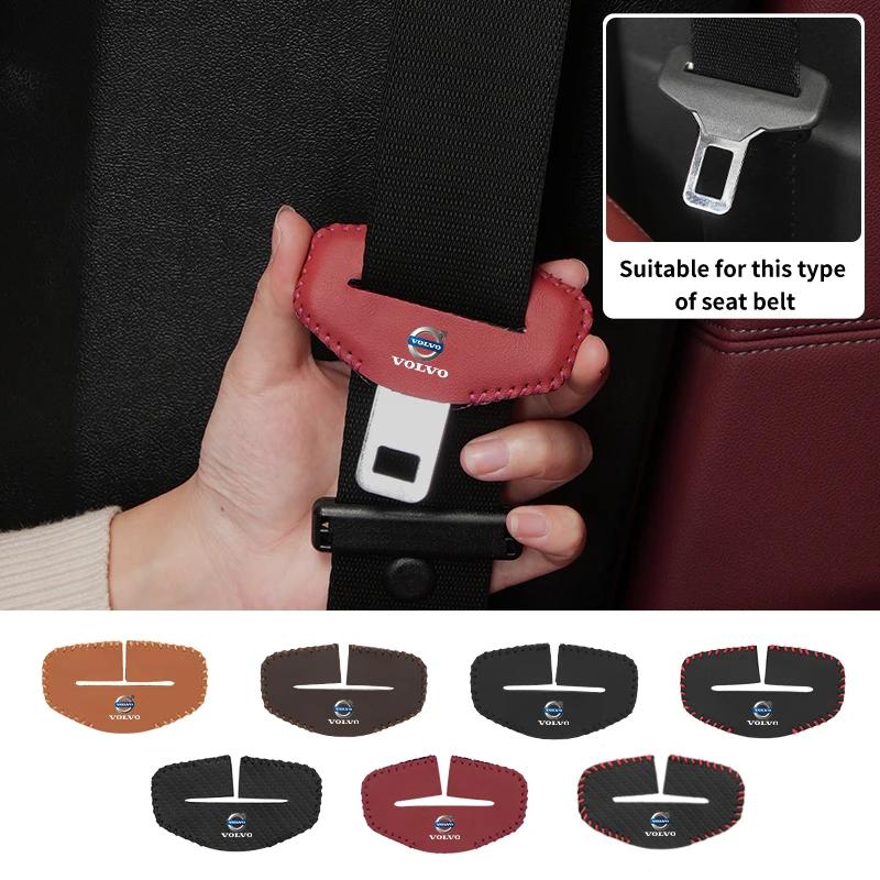 Protezione fibbia cintura di sicurezza interna auto Tappetino in pelle antigraffio per Volvo XC40 XC60 XC70 XC90 V40 V60 V90 S60 S80 S90
