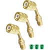 3Pcs 45°Adapters, 1/4" LH Female To 1/4" RH Male Flare Connectors | Fits for R-32 R-454B A2L Brass HVAC Quick Connect Fittings