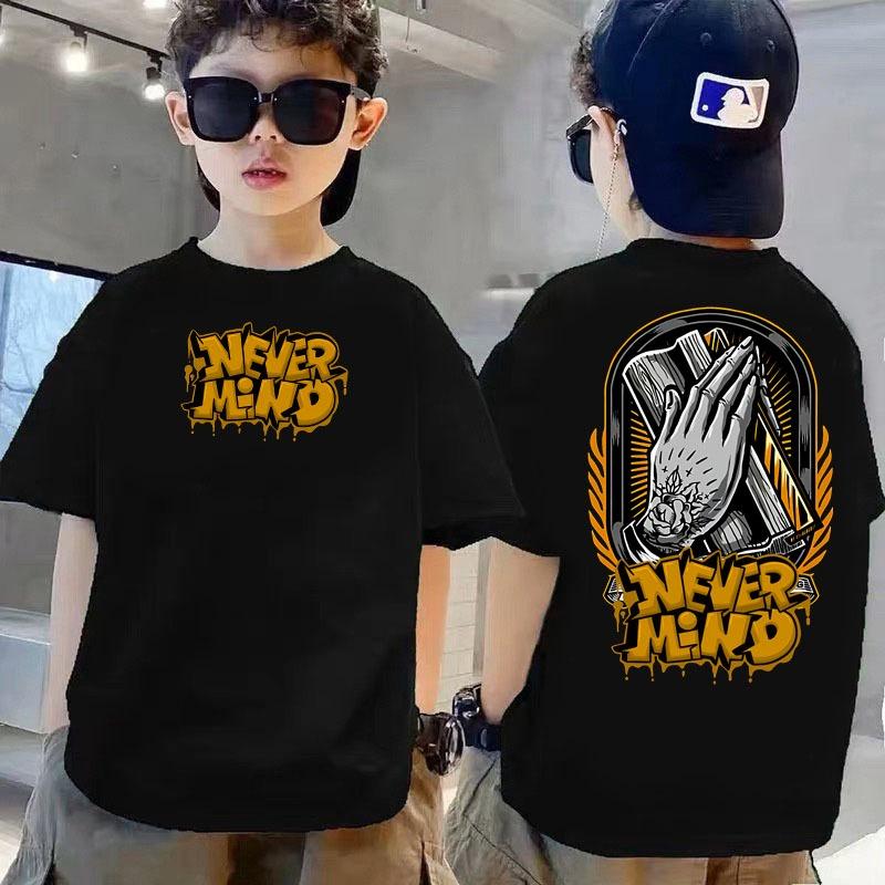 Children's T-shirt suitable for both men and women, street retro style children's shirt