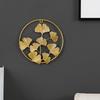 Hanging Gold Iron Arts Leaves Sculpture Ginkgo Leaf Ornaments Wall Decoration Metal Round Pendant
