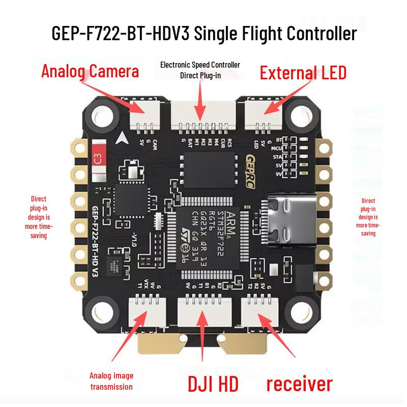 

Контролер польоту GEPRC TAKER F722 BT 32Bit HD V3