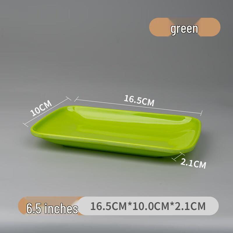 Zhaoran 6.5-inch Green Melamine Restaurant Plate