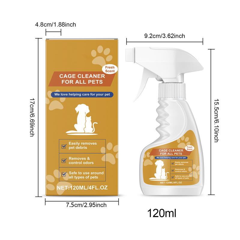 Pet Odor Eliminator 120ml Crate & Cage Cleaner Crate & Cage Cleaner Long Lasting Cage Cleaner Refreshing Pet Supplies For Pets
