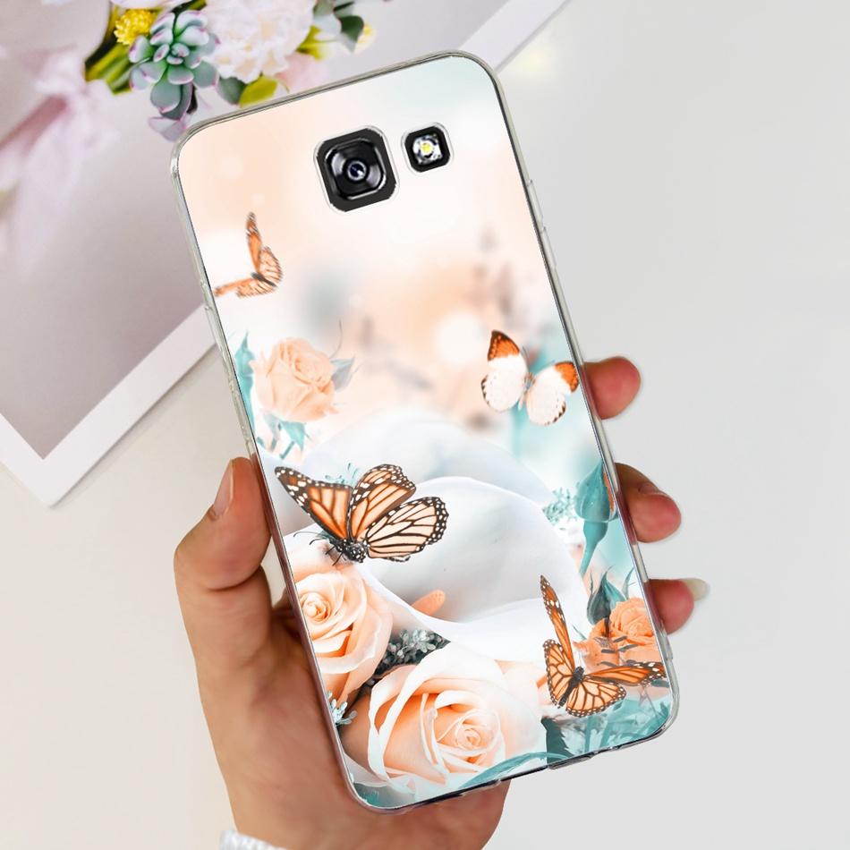 Stilvolle Blume Schmetterling Handyhülle Für Samsung Galaxy A5 2017 A520F Weiche Silikon TPU Hülle Für Samsung A5 2015 2016 A500 A510F