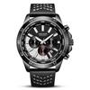 Watch, Fashion Real Three-Eye Large Dial, Leather Sports Men'S Watch, Quartz Watch 2103G