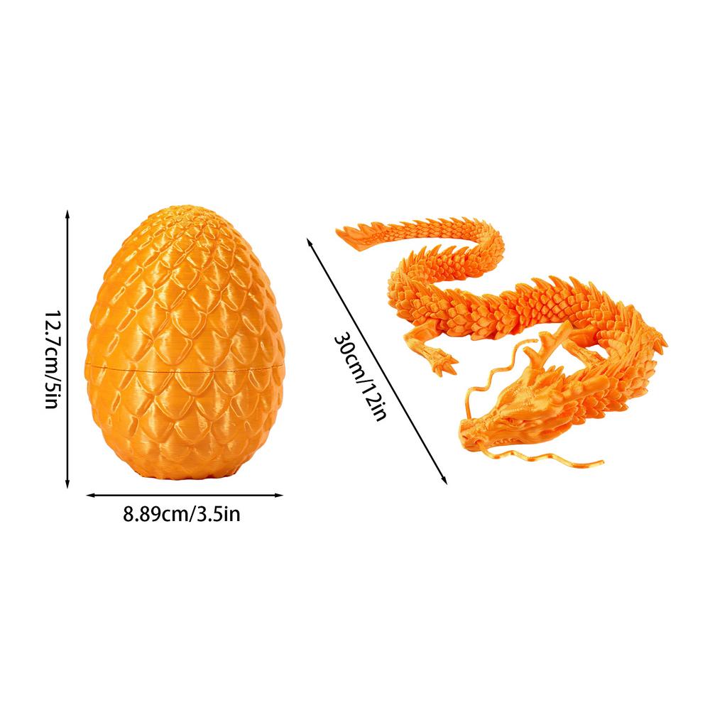 3D Printed Gem Dragon Crystal Dragon Egg Rotatable And Poseable Joints 3D Articulated Dragon Toys For Autism Kids Gifts