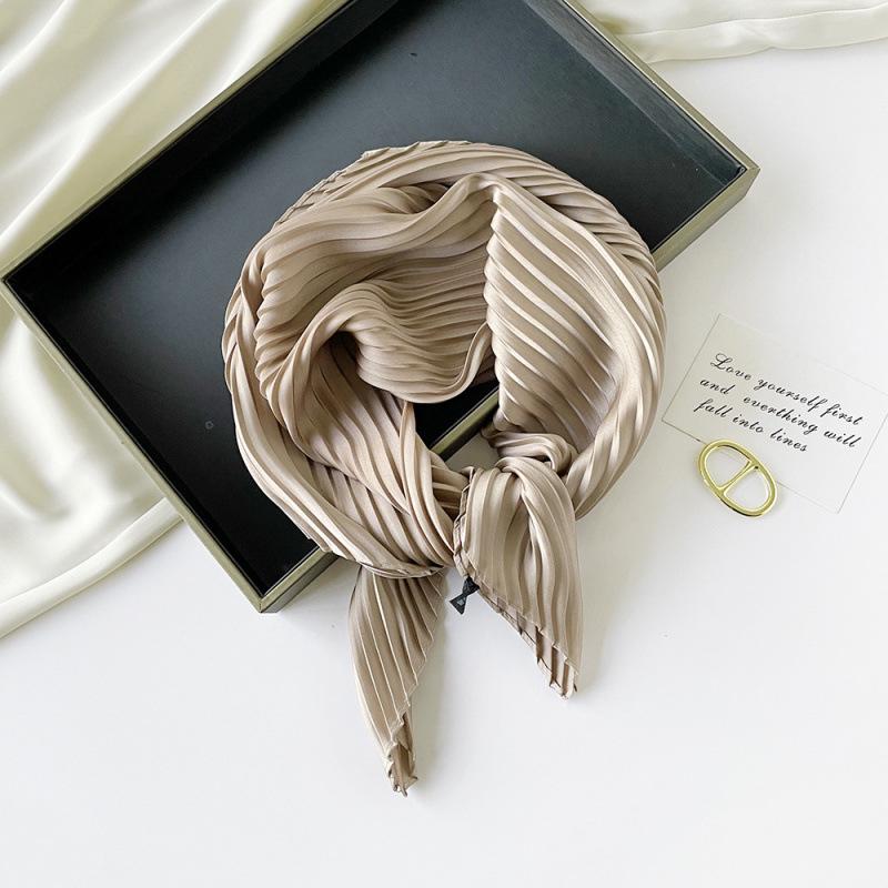 

Летний ярко-оранжевый жатый шелковый шарф и милая японская корейская повязка для волос 70cm