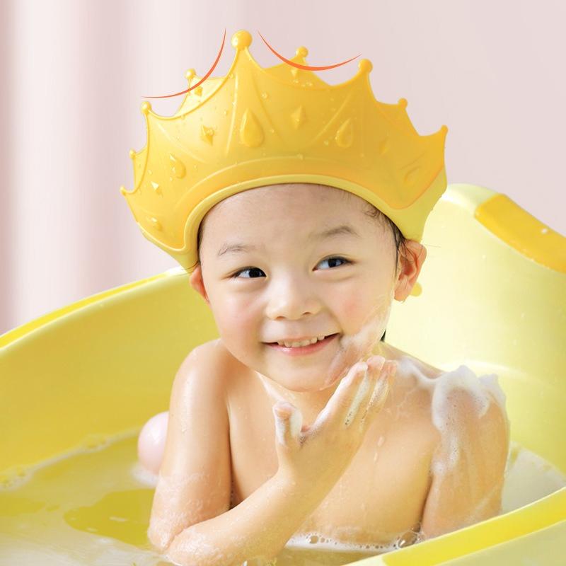 Elegant Crown Design Adjustable Bathing Cap Waterproof Reusable Hair Protector for Women Men and Family Care