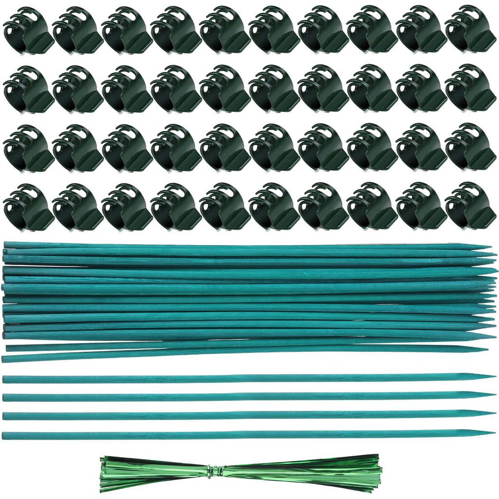 Garden Plant Stakes With Clip Heavy Type Plastic Support Poles For Climbing Vine Flowers Regulable Length Outdoor Use