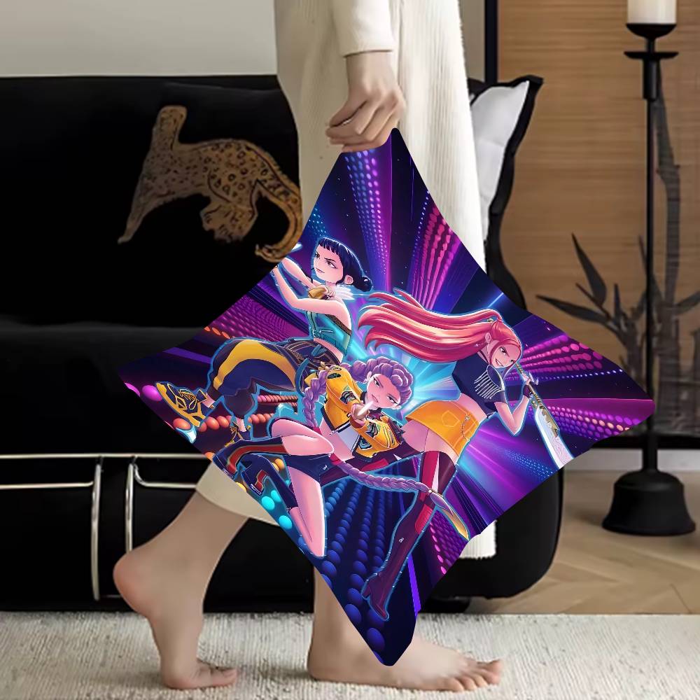 Kpop Demon Hunters Kuddfodral Personligt Kuddfodral Barn Sovrum Vild Party Dekor Kuddfodral Barn Födelsedag Babyshower Gåva