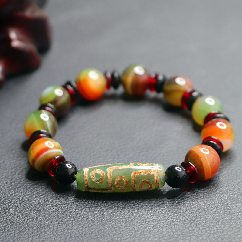 2026 Dzi Bead Agate Bracelet Original Jade Colors Ornament Factory Live Delivery S1122576 Multi size about 10mm