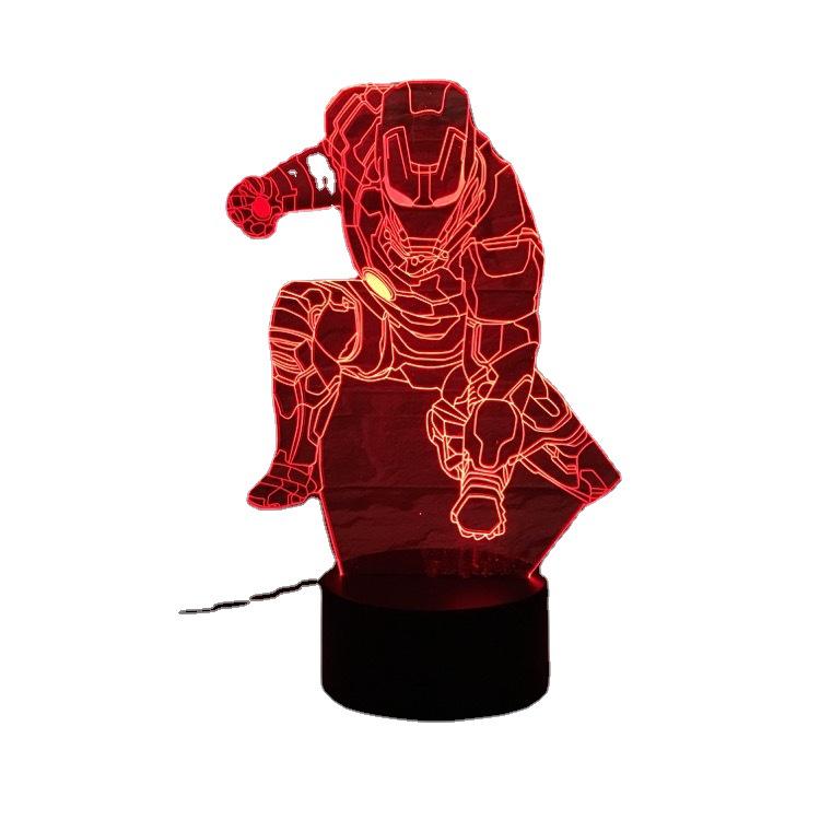 3D Avengers Iron Man & Captain America LED Night Light for Kids