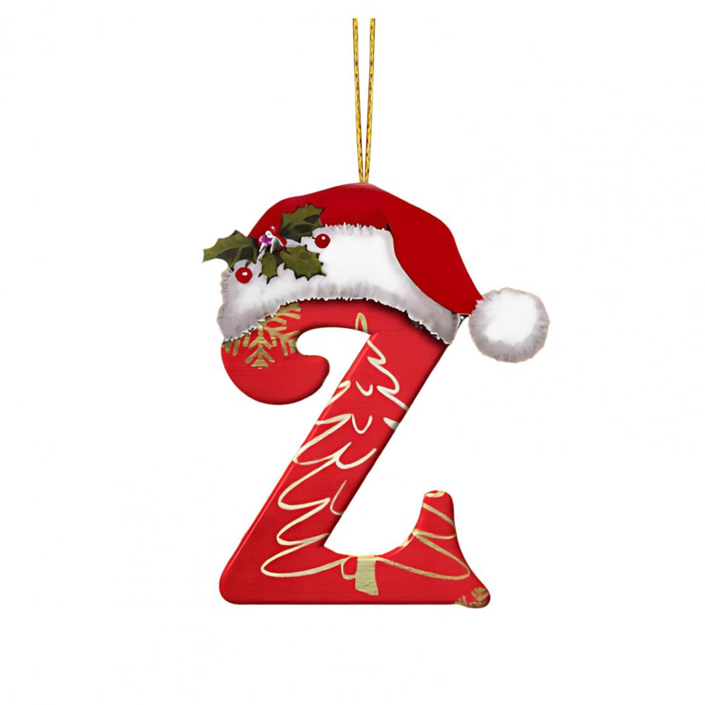 Christmas Tree Letter Decorations Ornaments Set with Santa for Home Holiday