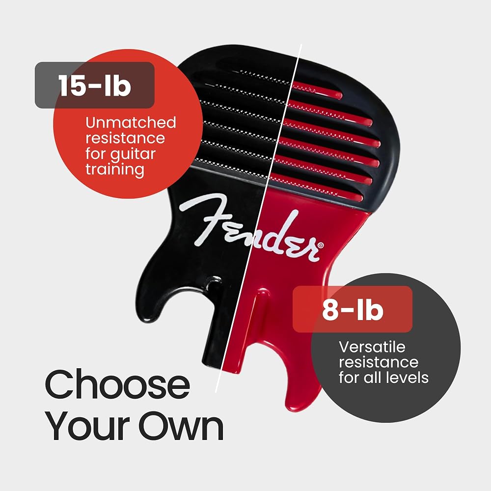 Fender Calisbuilder Finger Strengthener Red 8 Lb for String Instrument Players Guitar Bass Violin