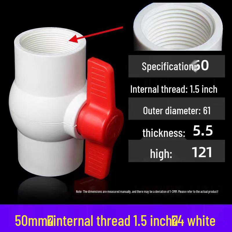 PVC Ball Valve Switch for Water Pipes (Sizes: 20-110mm)