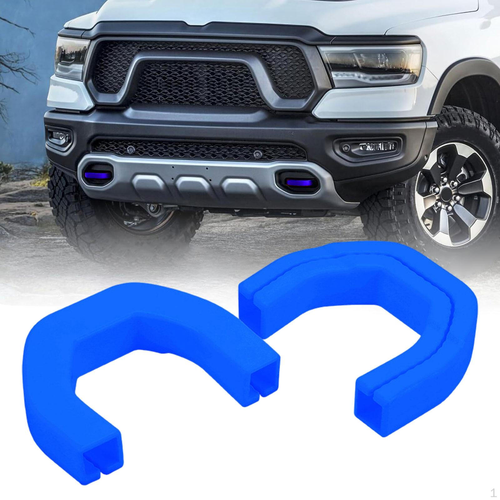 

2 шт. чехлы для буксировочных крюков силиконовые защитные передние рукава для крюков RAM 1500 2019-2024 синий